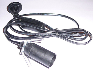 Cable with 1 x 10watt globe - Black - Click Image to Close